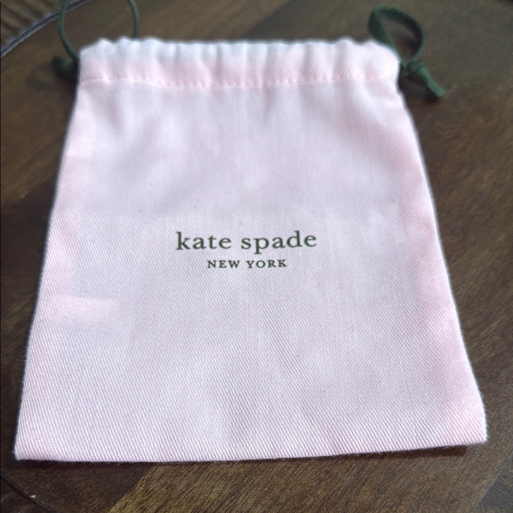 Kate Spade Light Pink Pouch with Green Drawstring